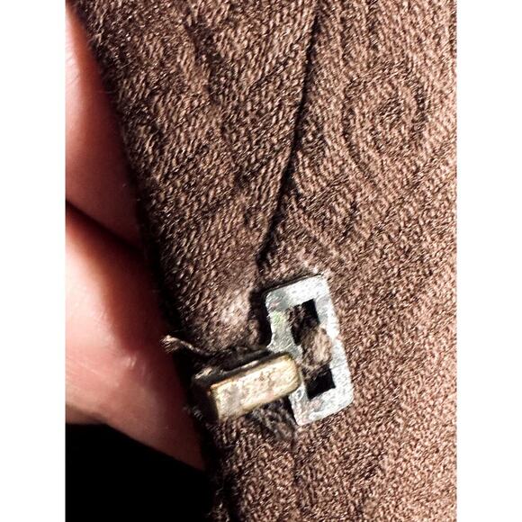 VTG Cache Brown Jacquard Short Sleeve Peplum Career Casual Jacket Size 12 - Picture 8 of 8